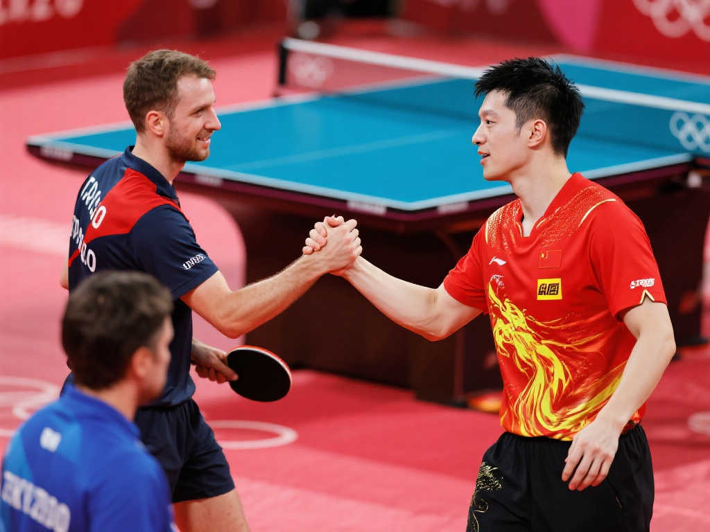 樊振东赛后与韩国队全员握手，展现和谐与礼仪风范！